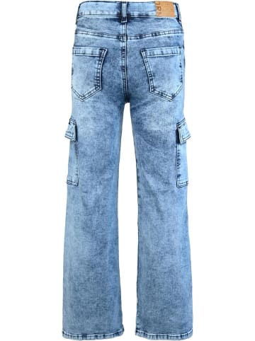 Wide Leg Cargojeans slim fit in medium blue