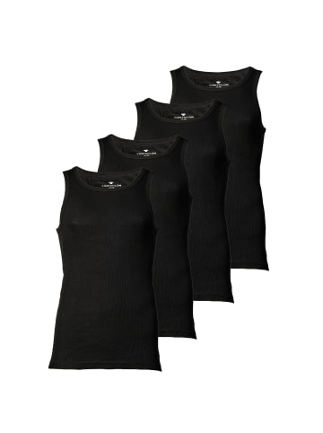 Unterhemd 4er Pack in Schwarz