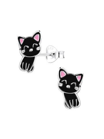 Silber Ohrringe 925 Katze 0,7 cm x 0,8 cm