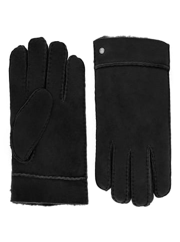 Handschuh gewachsenes Lammfell in Schwarz