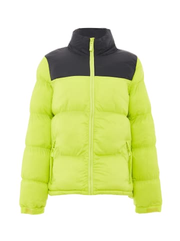 Damen Wattierte Steppjacke in Saure Limette Schwarz