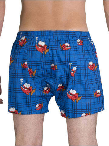 Boxer Webboxershorts weit Motive Print in Piranha