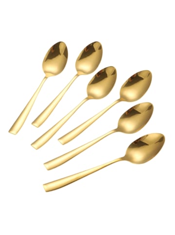 6er Set goldene Kaffeelöffel aus hochwertigem Edelstahl in Gold