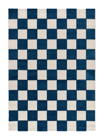 Outdoor-Teppich CUADROS in blau / weiß