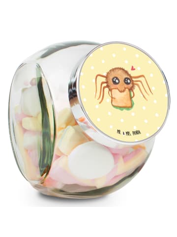 Bonbonglas Spinne Agathe Sandwich ohne Spruch in Gelb Pastell