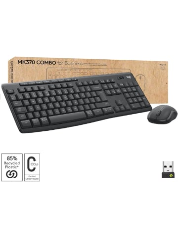 Logitech Kabelloses Tastatur-Maus-Set MK370 Reichweite bis 10 m in Schwarz