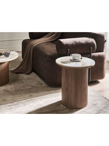 Beistelltisch DORA in Braun/Weiß - (W) 45 x (H) 50 x (L) 45 cm