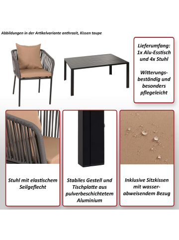 Gartengarnitur N41, Anthrazit, Kissen dunkelgrau