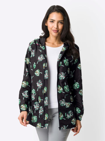 Regenjacke in schwarz-bedruckt