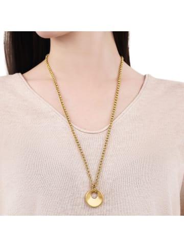 Kette mit Anhänger Edelstahl, IP gold in gold