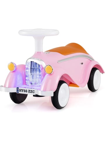 Rutschauto mit Lenkrad in Rosa