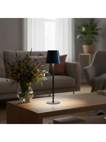 LED Tischlampe dimmbar Innen & Außen 36,5x11cm Glatt in Blau