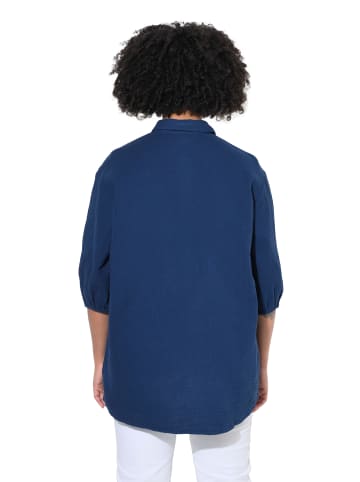 Hemdbluse in dunkelblau