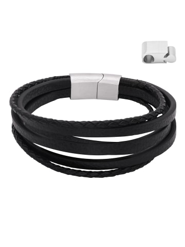 Herrenarmband Lederarmband Samu in schwarz