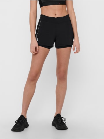 Kurze Capri Sport Leggings Stretch Fitness Hose Shorts ONPPERFORM in Schwarz-2