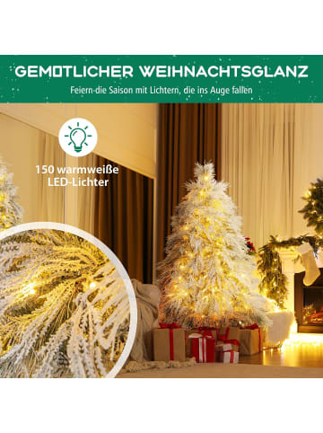 135cm Künstlicher Weihnachtsbaum mit LED in Weiß