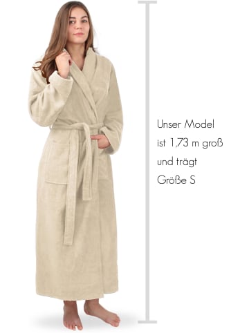 Bademantel aus 100 % Baumwolle Lola in Beige