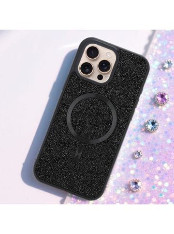 Hülle für Apple iPhone 16 PRO Glitzer Schutzhülle in Schwarz