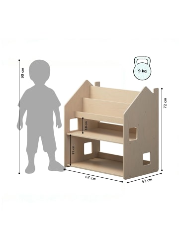 Kinderregal "2in1" in Natur 67 x 43 x 72 cm