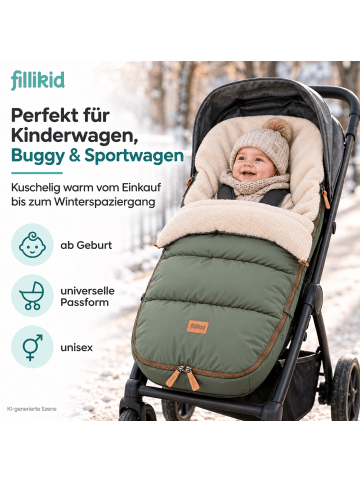 Winterfußsack Kinley Exklusiv in Teddy Salbei