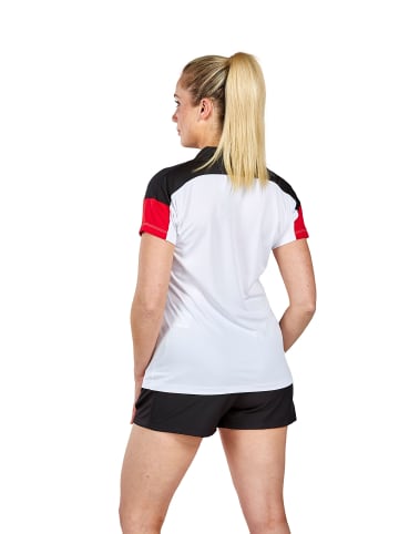 Damen Change By Erima Poloshirt in weiß/schwarz/rot