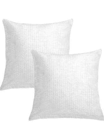 Seersucker Kuschelkissenbezug im 2er-Pack Wertingen in weiß