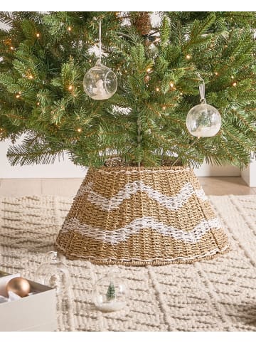 Weihnachtsbaumkragen HIVER in Naturfarben/Weiß - (W) 43 x (H) 24 x (L) 43 cm