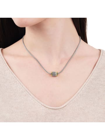 Kette mit Anhänger Edelstahl, IP gold in silber