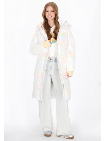 Women Coat in offwhite rainbow