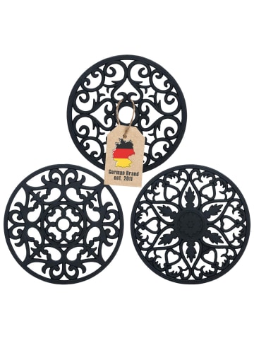 3-teiliges Silikon Untersetzer Set in Schwarz