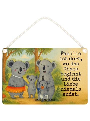 Schild Koala Familie Design mit Spruch in Weiß