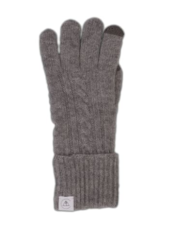 Bio Handschuhe mit Zopfmuster in Grau
