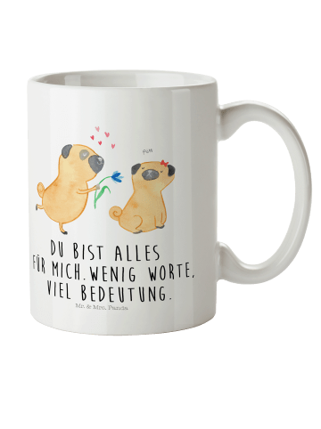 Tasse Mops Verliebt mit Spruch in Weiß