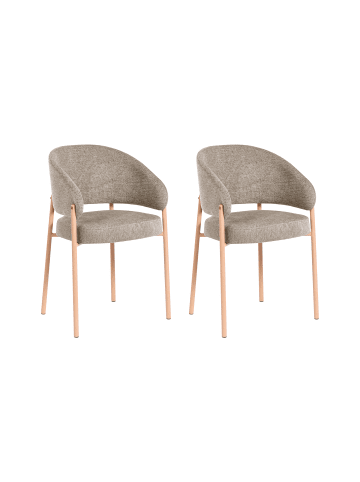 2er-Set Esszimmerstuhl ZANE in Beige/Braun