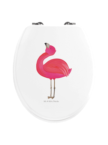 WC Sitz Flamingo Stolz ohne Spruch in Weiß