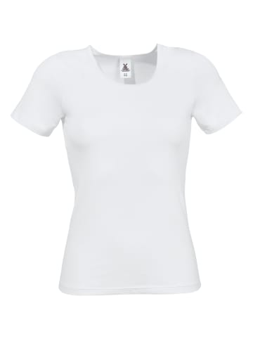 Baumwolle, Single-Jersey Unterhemd, 1/2-Arm 2er-Pack in weiß