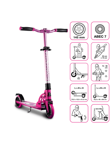 Aluminium Scooter Junior 145 mm in pink