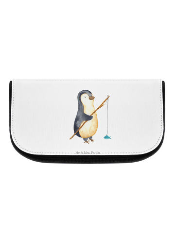 Kulturtasche Pinguin Angler ohne Spruch in Weiß