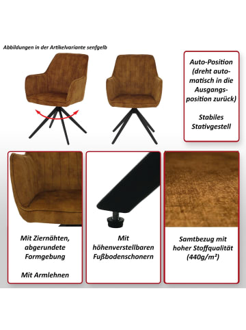 2er-Set Esszimmerstuhl L79, Wildleder-Optik olivgrün