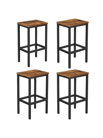 4er-Set: Barhocker Barnet in Vintagebraun, Schwarz - (B)30 x (H)65 x (T)40 cm