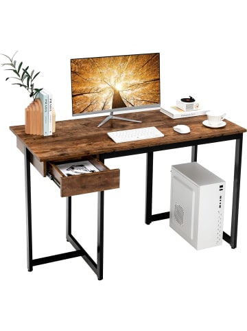 Schreibtisch mit Schublade 120x55cm in Braun