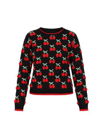 Women Sweater in black red