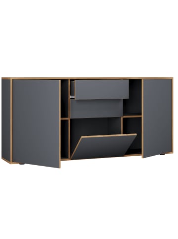 Holz Kommode Sideboard Salia Breite 160 Schublade in Anthrazit
