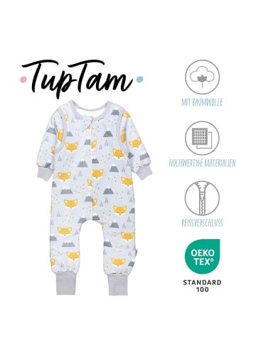 Baby Schlafsack mit Beinen und Ärmel ganzjährig in grau Modell 1