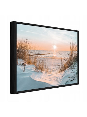 Bild mit Rahmen Strand in Beige