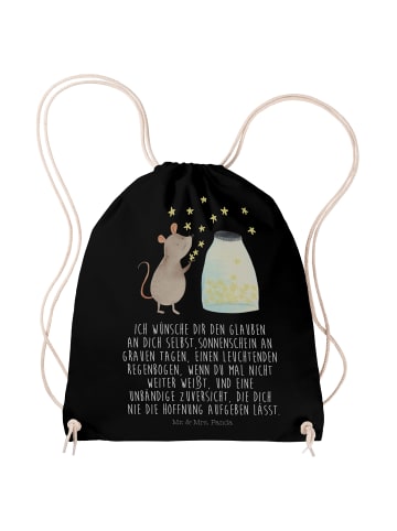 Jutebeutel Maus Sterne mit Spruch in Schwarz