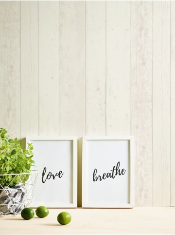 Tapete Scandinavian Wood Look in Weiß