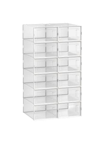 12er-Set: Schuhbox Dennys in Transparent-Weiß - (B)23 x (H)14 x (T)33.3 cm