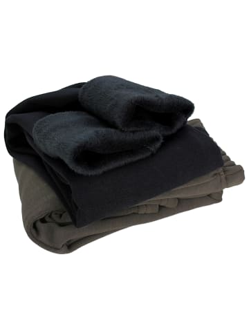 Mädchen Winter Leggings 2er PACK Gefüttert in schwarz/braun