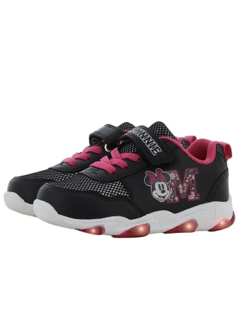 Sneaker mit Disney Minnie Mouse Motiv, in Schwarz und Rosa - Leuchtende Sohle